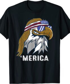 Eagle Mullet 4th Of July USA American Flag Merica Patriotic T-Shirt