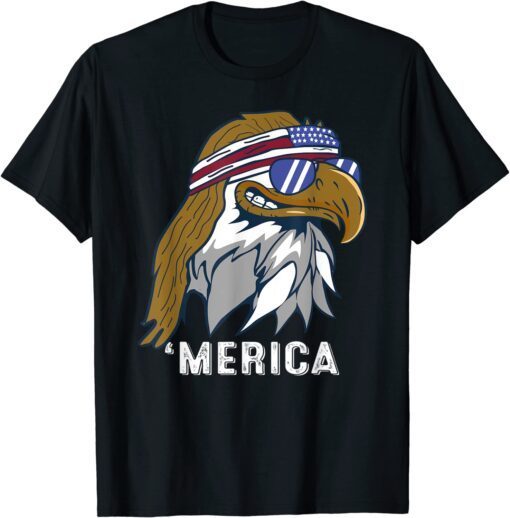 Eagle Mullet 4th Of July USA American Flag Merica Patriotic T-Shirt