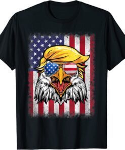 Eagle Trump 4th Of July USA Flag American Patriotic Tee Shirt