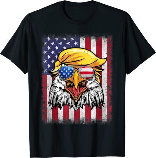 Eagle Trump 4th Of July USA Flag American Patriotic Tee Shirt