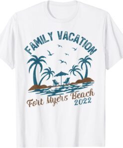 Family Vacation 2022 Palm Tree Florida Fort Myers Beach Tee Shirt