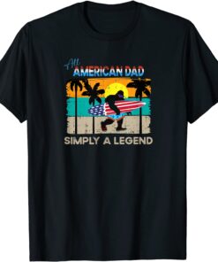 Fathers Day and 4th of July, All American Dad - Surfer Tee Shirt