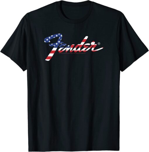 Fender American Flag Fill Logo Tee Shirt