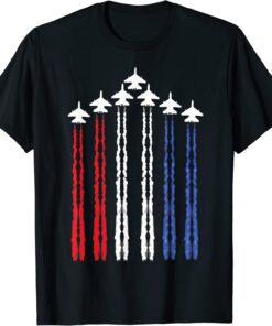 Fighter jets with USA american flag 4th of July celebration T-Shirt