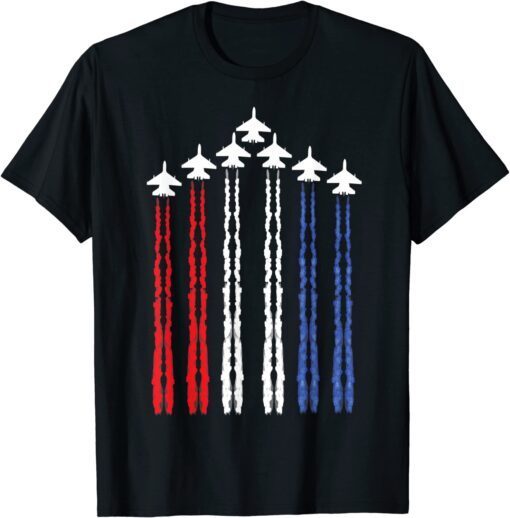 Fighter jets with USA american flag 4th of July celebration T-Shirt