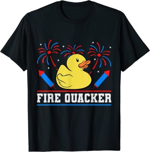 Fire Quacker Rubber Duck 4th Of July Firework Tee Shirt