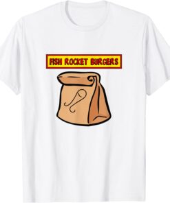 Fish Rocket Burgers Paper Bag Sack Family Show Tee Shirt