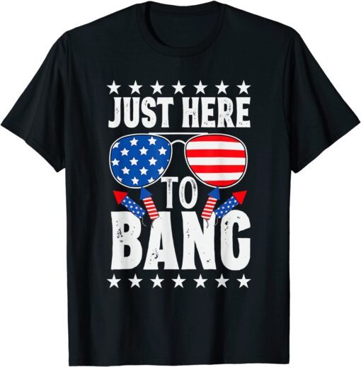 Fourth Of July 4th Of July I'm Just Here To Bang Patriotic Tee Shirt
