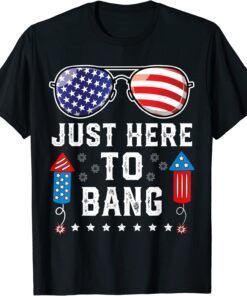 Fourth of July 4th of July Fireworks Just Here To Bang Tee Shirt