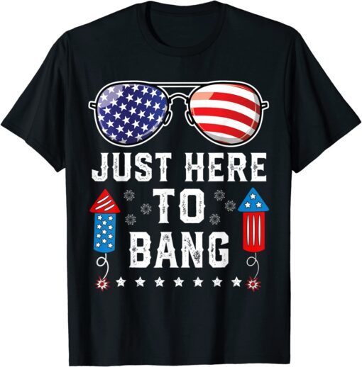Fourth of July 4th of July Fireworks Just Here To Bang Tee Shirt