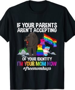 Free Mom Hugs Proud Mama Bear LGBT Gay Pride LGBTQ Parade Tee Shirt