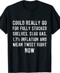 Fully Stocked Shelves $1.80 Gas 1.7% Inflation, Mean Tweet T-Shirt
