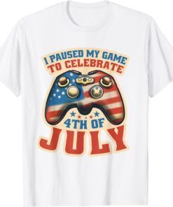 Gamer 4th Of July American Flag Gaming Tee Shirt