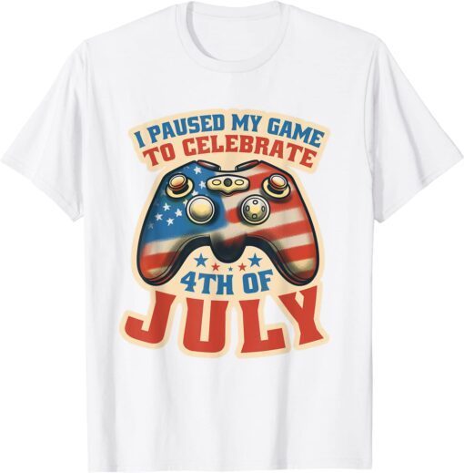 Gamer 4th Of July American Flag Gaming Tee Shirt