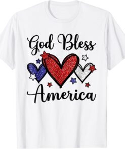 God Bless America Patriotic USA Flag Colors For Christians Tee Shirt