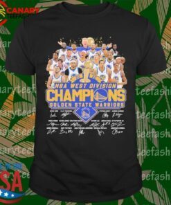 Golden State Warriors 2022 NBA West Division Champions Signatures Tee Shirt