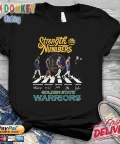 Golden State Warriors strength numbers abbey road signatures 2022 Tee shirt