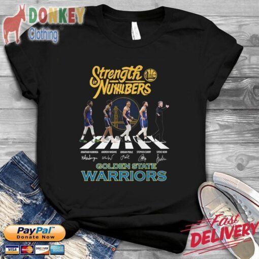 Golden State Warriors strength numbers abbey road signatures 2022 Tee shirt