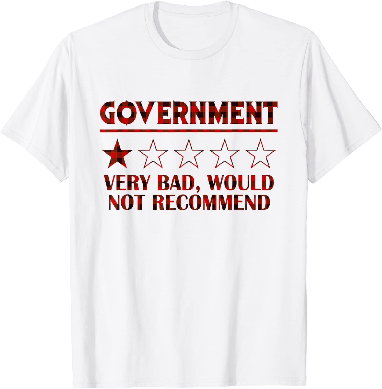 Government Very Bad American Flag Tee Shirt Government Very Bad Not Recommend Checked Tee Shirt