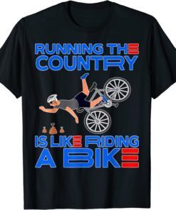Happy 4th of July Joe Biden falling off bicycle Biden bike Tee Shirt