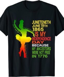 Happy Juneteenth Independence Dancer Black Girl Ballerina Tee Shirt