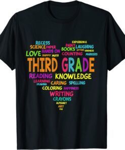 Heart Tee Third Grade Team Teacher Student Back To School Tee Shirt