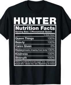 Hunter Nutrition Facts Tee Shirt