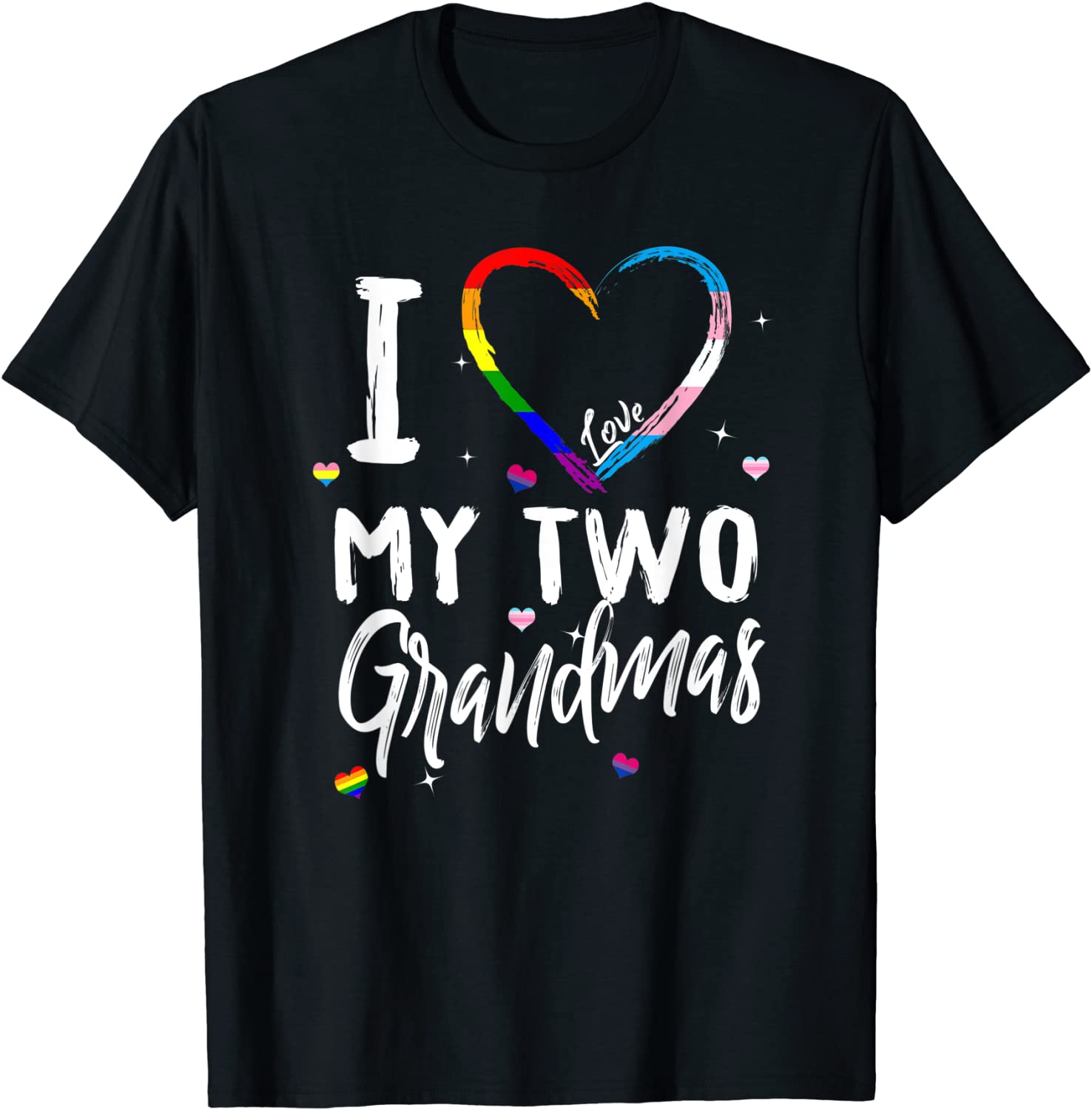 I Love My Two Grandmas Lesbian LGBT-Q Rainbow Trans Pride Tee Shirt I Love My Two Grandmas Lesbian LGBT-Q Rainbow Trans Pride Tee Shirt