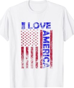 I love america shirt USA flag 4th july independence day USA Tee Shirt