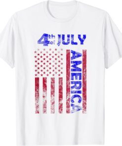 Independence Day USA America Flag 4th of july happy Tee Shirt