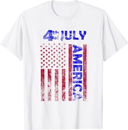 Independence Day USA America Flag 4th of july happy Tee Shirt