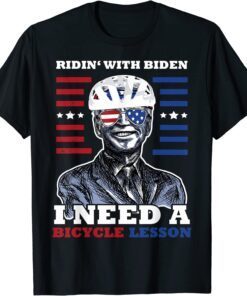 Joe Biden Bike Bicycle Bicycle Fall Trap America Flag Tee Shirt