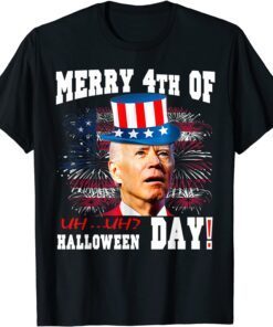 Joe Biden Merry 4th Of Halloween Day Fourth of July Flag T-Shirt