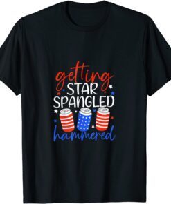 Merica 4th Of July Time To Get Star Spangled Hammered Tee Shirt