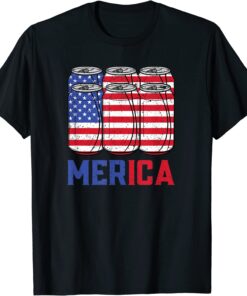 Merica 4th of July Patriotic American Flag USA Pride T-Shirt