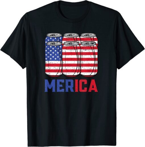 Merica 4th of July Patriotic American Flag USA Pride T-Shirt