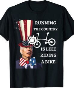 Merry 4th Of July Joe Biden falling off His Bicycle Tee Shirt