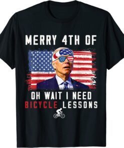 Merry 4th of July Biden Bike Bicycle falls Off Tee Shirt