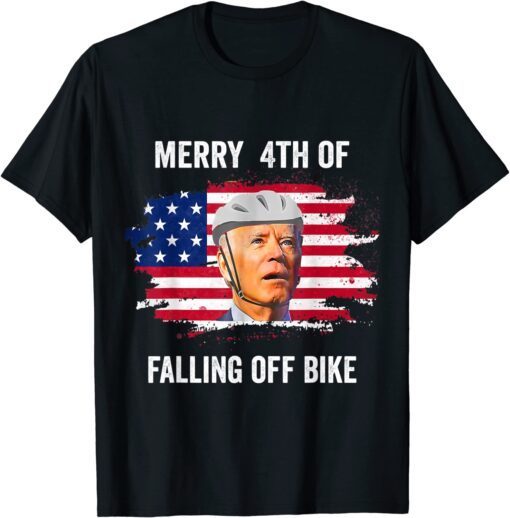 Merry 4th of July Biden falls Off bike Tee Shirt