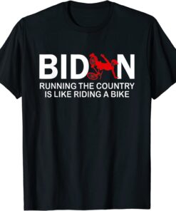 Merry 4th of July Joe Biden Bike Bicycle falls Off Tee Shirt