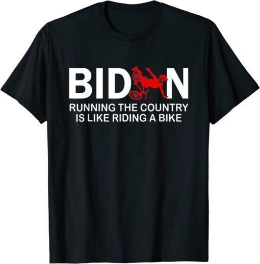 Merry 4th of July Joe Biden Bike Bicycle falls Off Tee Shirt