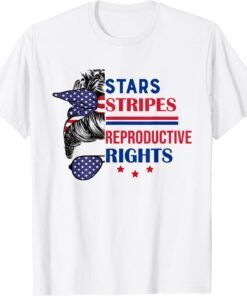 Messy Bun American Women Stars Stripes Reproductive Rights Tee Shirt