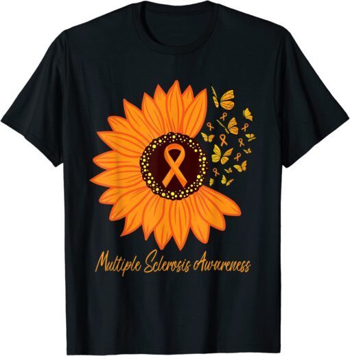 Multiple Sclerosis Awareness Ribbon Flower MS buterftly 2022 Shirt
