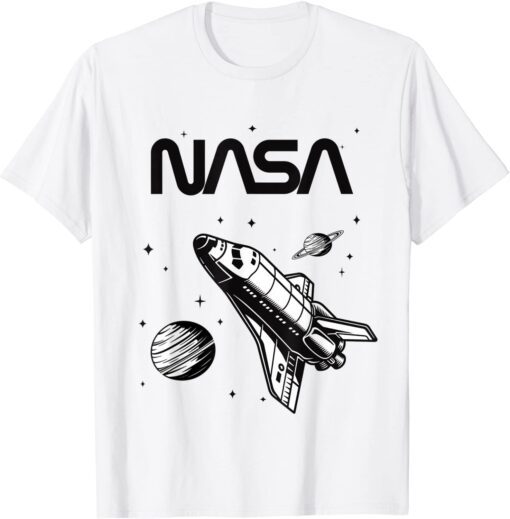 NASA Space Shuttle Saturn Planet Worm Logo Tee Shirt