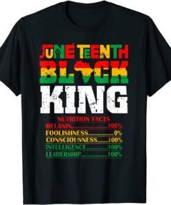 Nutritional Facts Juneteenth 1865 Black King 4th Of July Tee Shirt