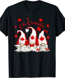 Oh Canada Cute Patriotic Gnome Maple Leaves Happy Canada Day Tee Shirt