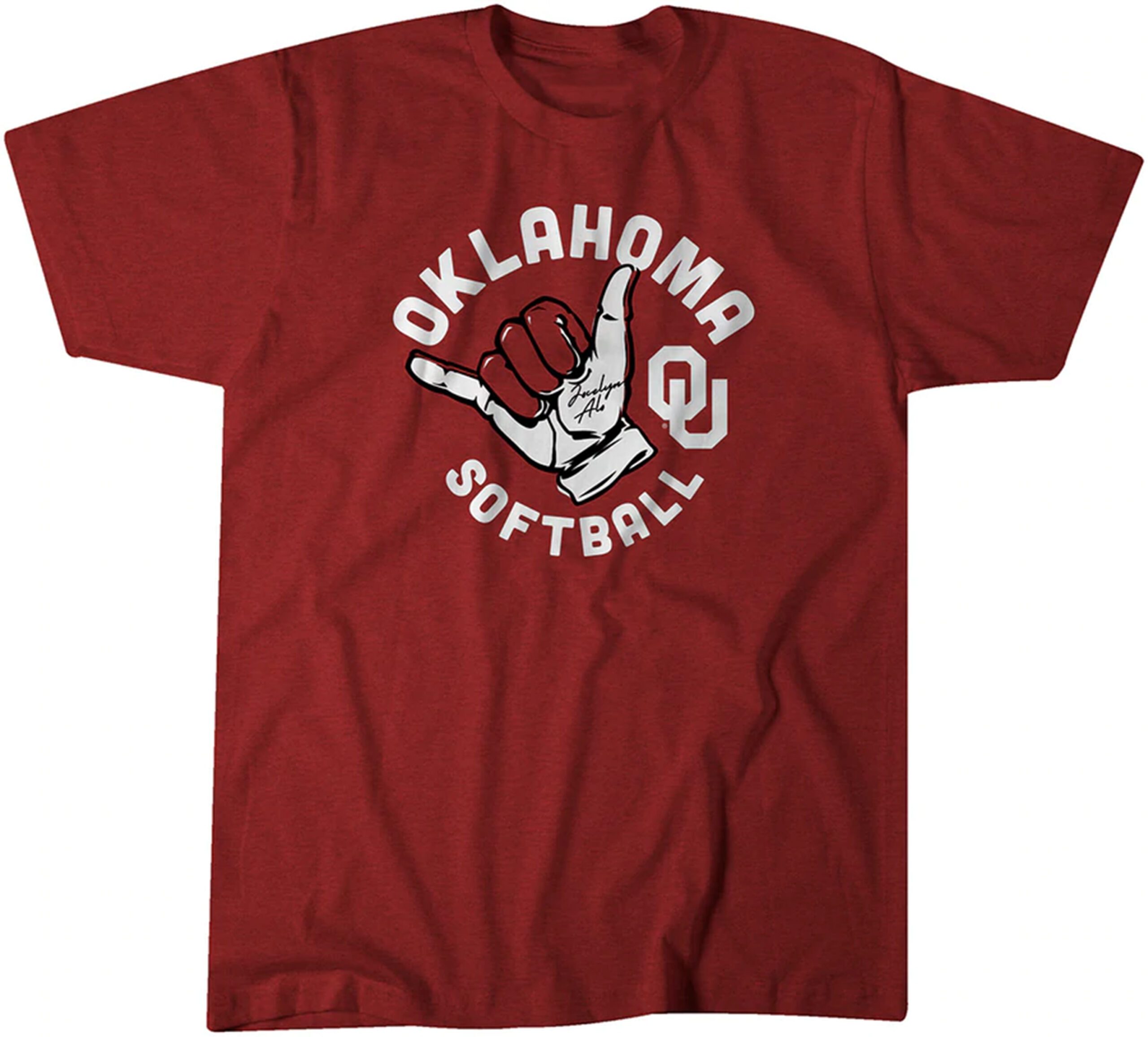 Oklahoma Softball: Jocelyn Alo Sooner Shaka Tee Shirt Oklahoma Softball: Jocelyn Alo Sooner Shaka Tee Shirt
