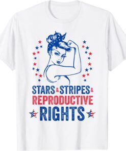 Patriotic 4th Of July Stars Stripes Reproductive Right Tee Shirt