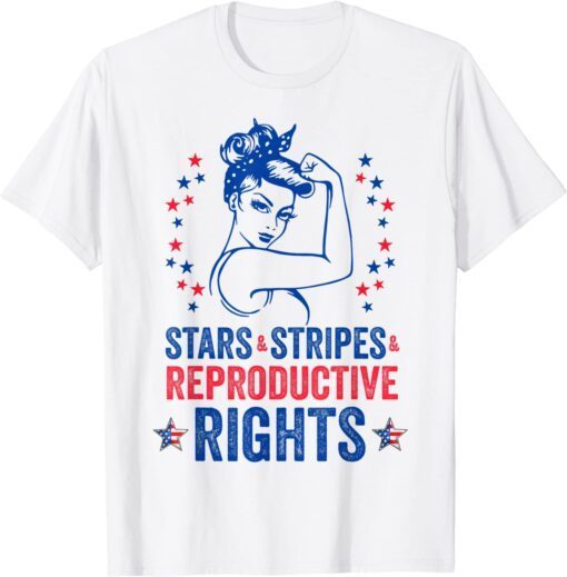 Patriotic 4th Of July Stars Stripes Reproductive Right Tee Shirt