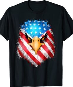 Patriotic Eagle 4th Of July USA American Flag Merica Tee Shirt